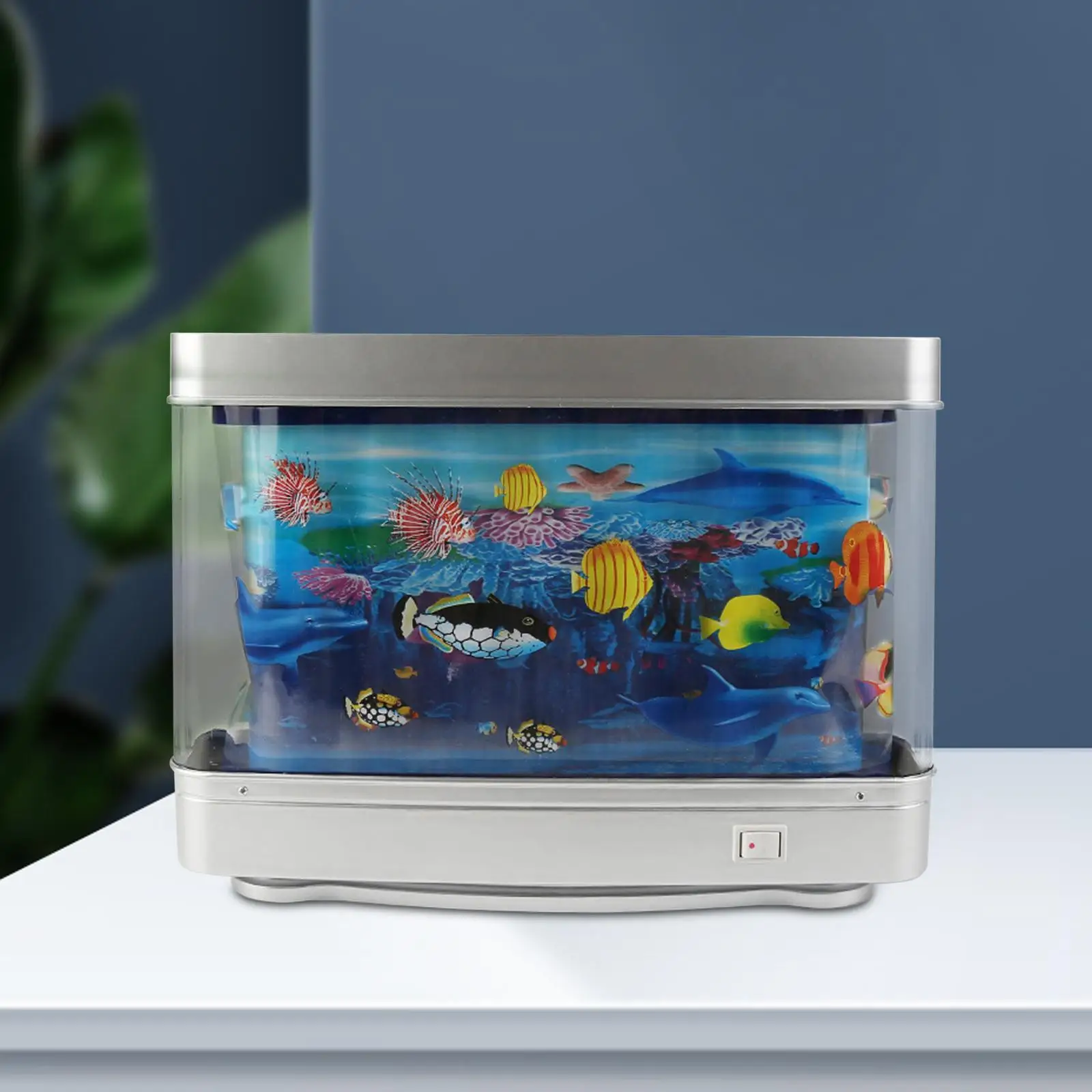 Aquarium Lamp LED Aquarium Sensory Light Views Moving Artificial Tropical Landscape Lamp for Office Party Home Bedroom Birthday