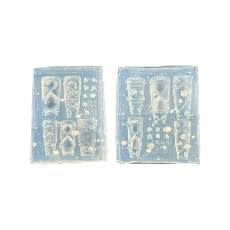 

E15E Цветочная Роза Песочные часы Дизайн Силиконовая форма для DIY Инструмент для дизайна ногтей