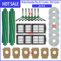 Compatible For irobot Roomba Plus 405 / 505 Combo Main Side Brush Hepa Filter Mop Dust Bag Parts