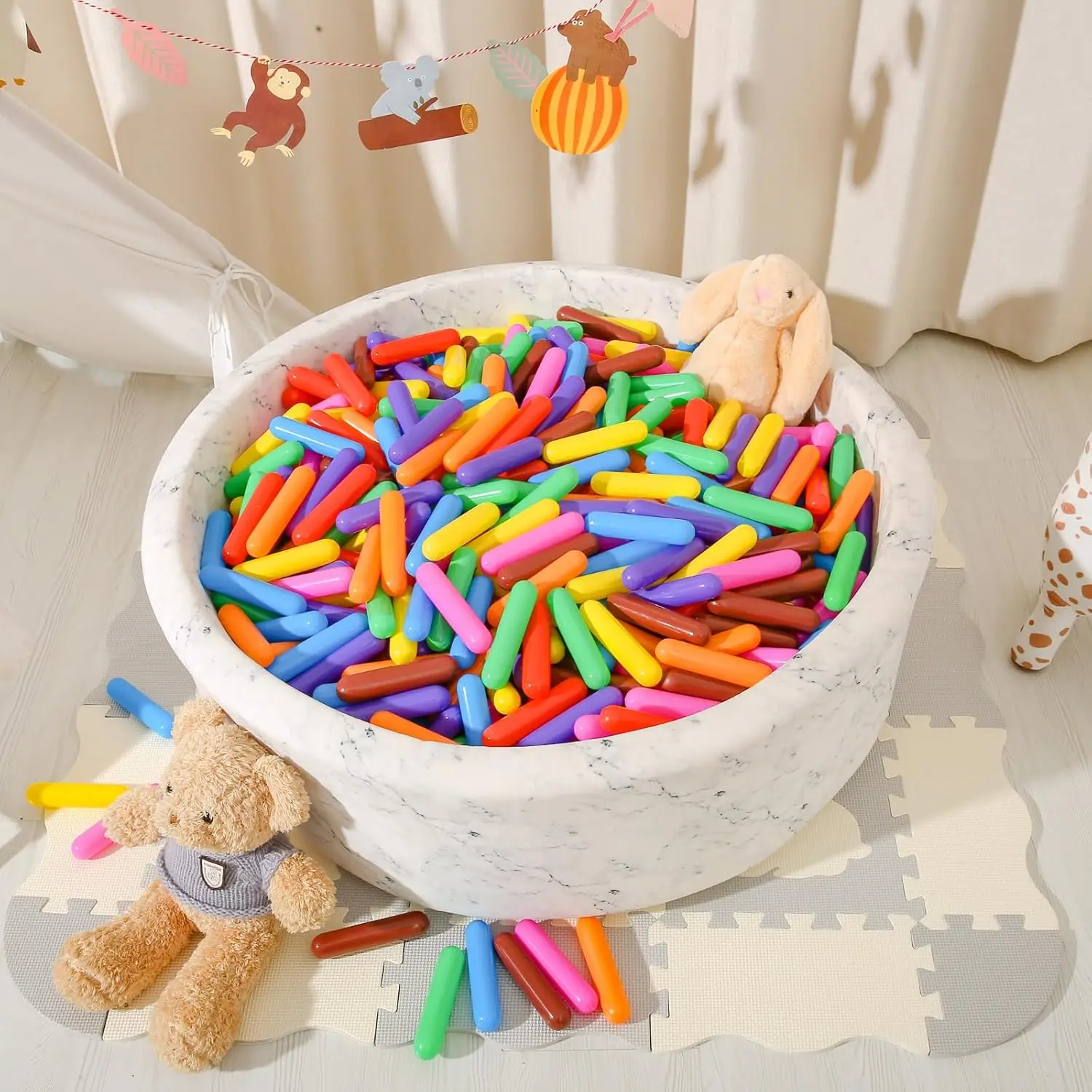 Ball Pit Balls Giant Sprinkles 250pcs, Rainbow Colors