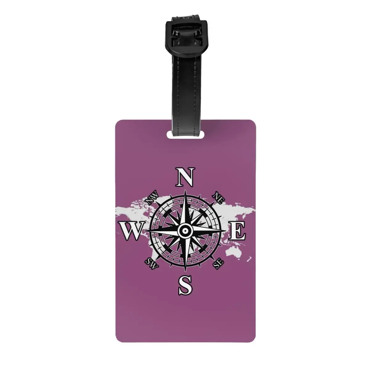 

Custom Compass With Luggage Tag With Name Card Cardinal Points Of Earth Privacy Cover ID Label for Travel Bag Suitcase