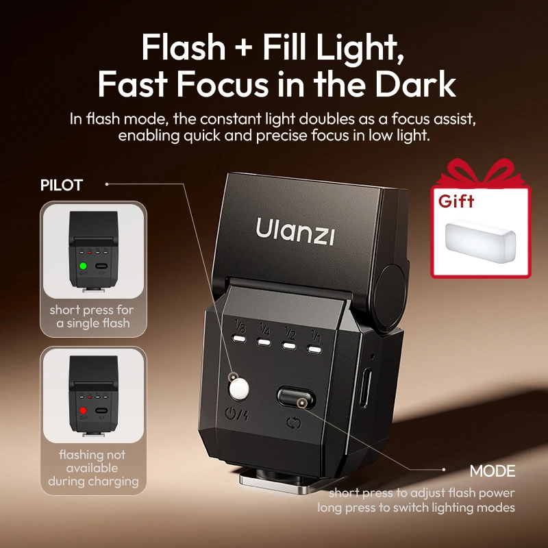 Ulanzi SL03 Mini Camera Flash Light Speed Lite for Canon for Sony for Nikon for Fuji Camera DSLR Vlog Outdoor Photography Shots