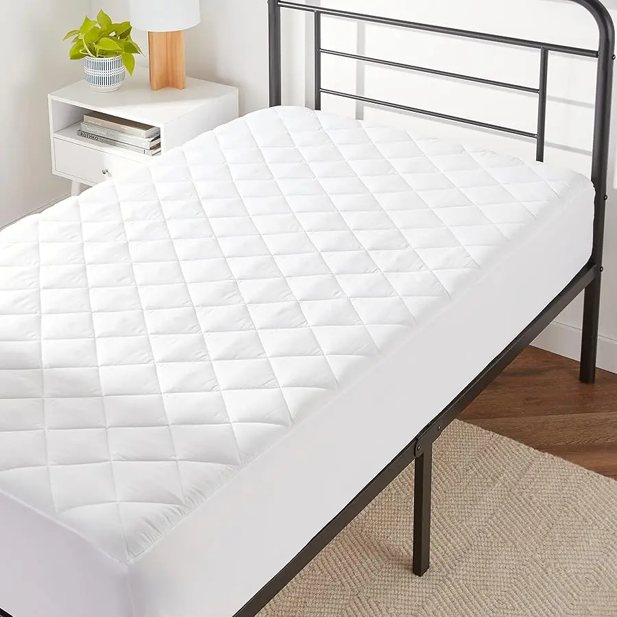

Hypoallergenic Quilted Mattress Topper Pad, 18 Inches Deep, Twin, White