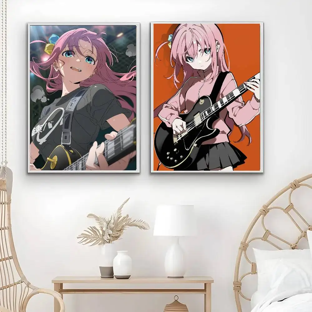 Gotou Hitori Anime B-Bocchi The Rock Posters Living Room Bar Cafe Quality Canvas Vintage Style Comics Painting Art Home Wall De