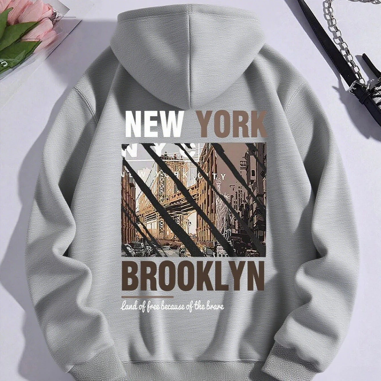 

New York Graphic Printing Autumn and Winter Cotton Men's and Women's Hoodies Casual Outdoor Street Sports Training Brand Trend