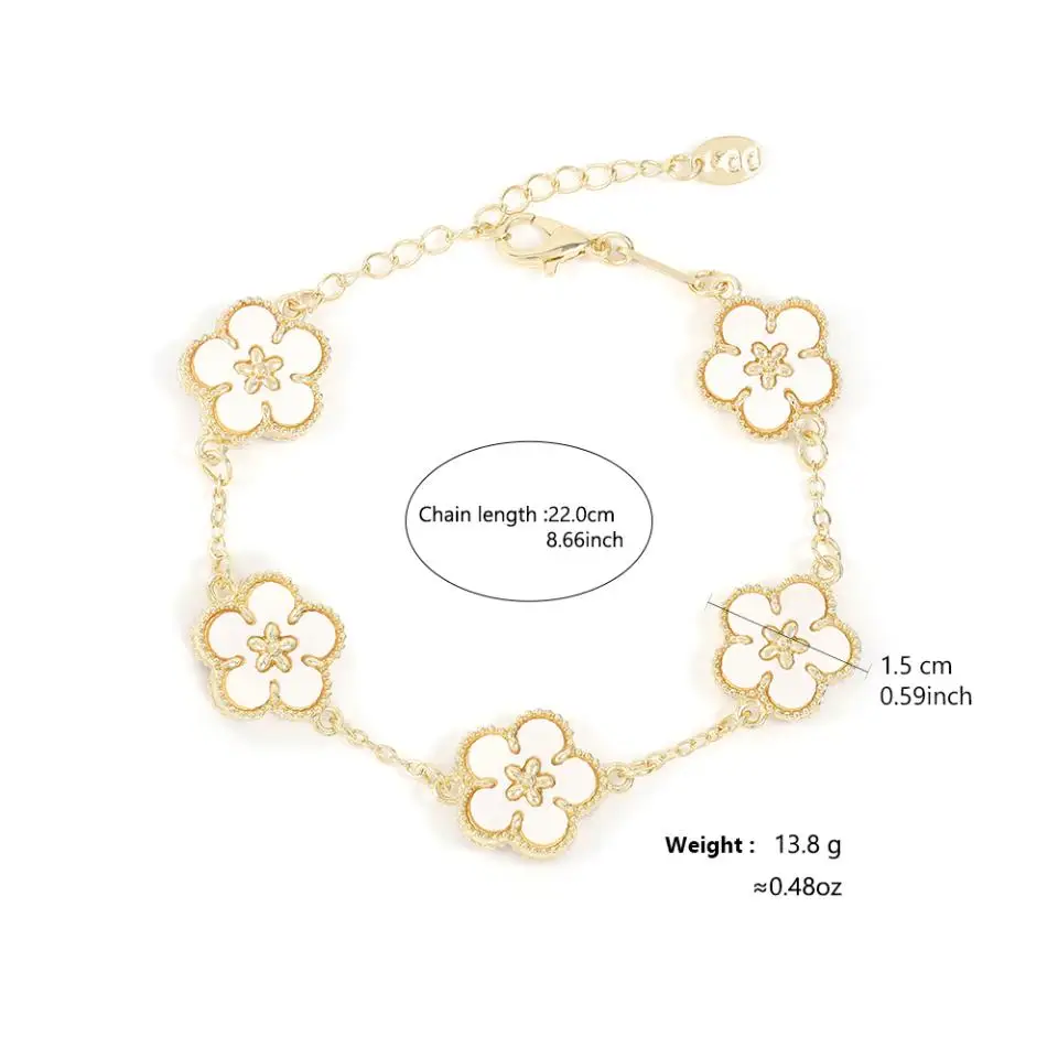 1Pcs Luck Five Leaf Flower Pendant Jewelry Bracelet for Women Gift Fashion Trendy Clover Bracelet Earring Party Jewelry Gift image 6