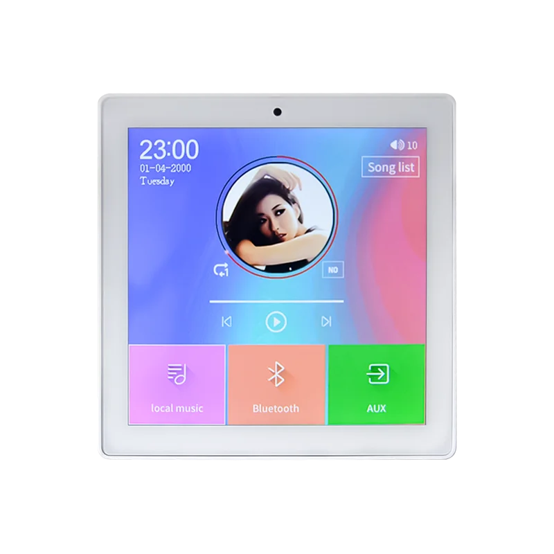 4 Channel 4 Inch Mini Touch Screen Wireless BT in Wall Radio Amplifier With USB SD Card to Home Theater