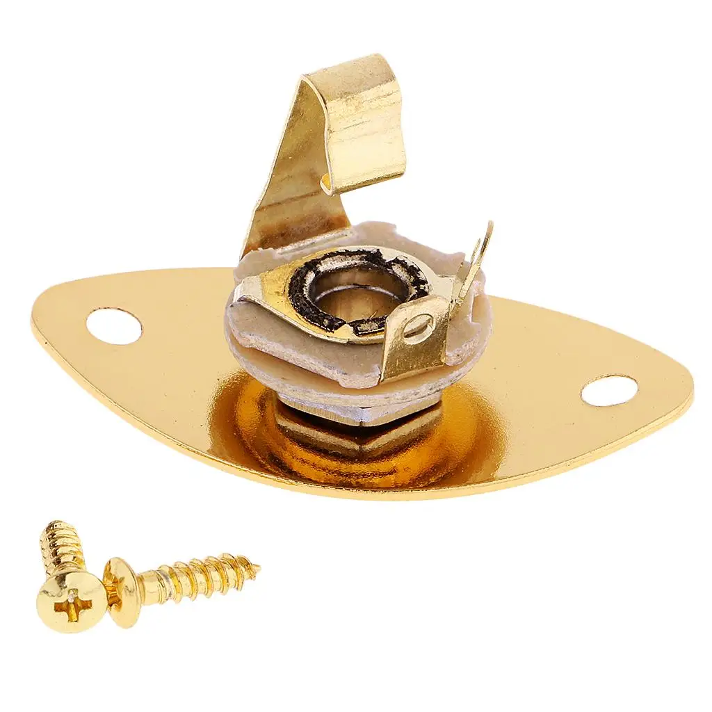 Tooyful Tooyful  Oval Output Jack Socket Replacement Part w/ Screw for Electric Guitar Bass Accs