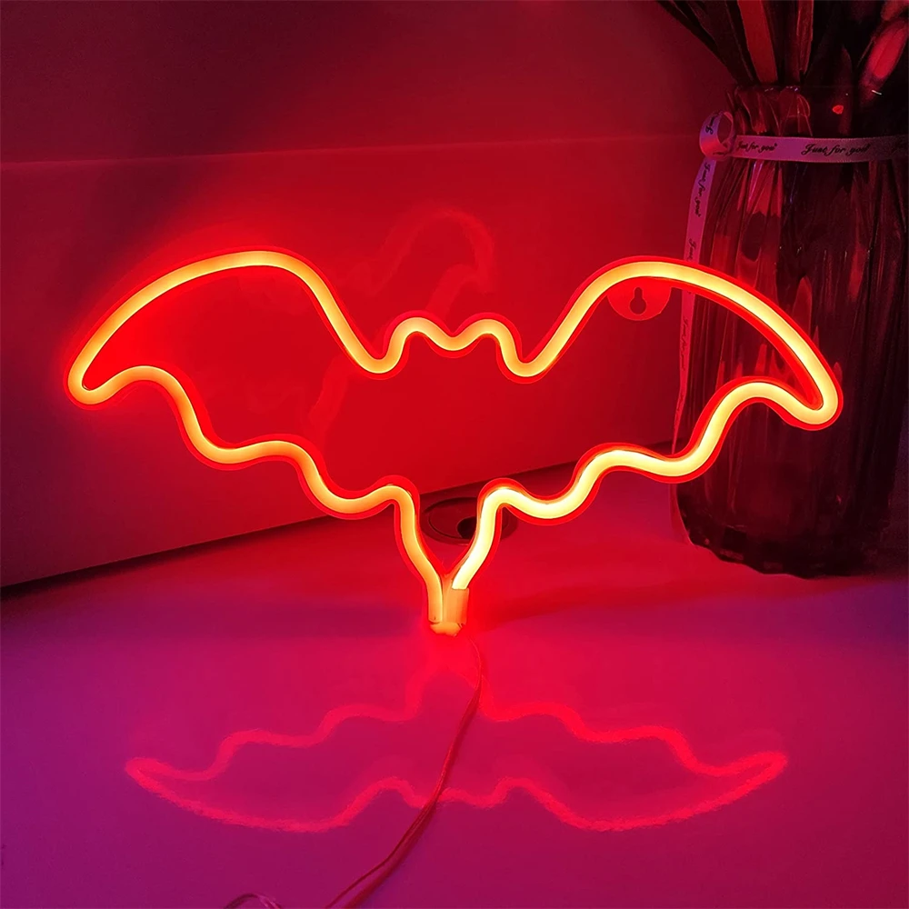 Lumières LED USB 62 Neon, chauve-souris, décoration murale, bureau, chambre de filles