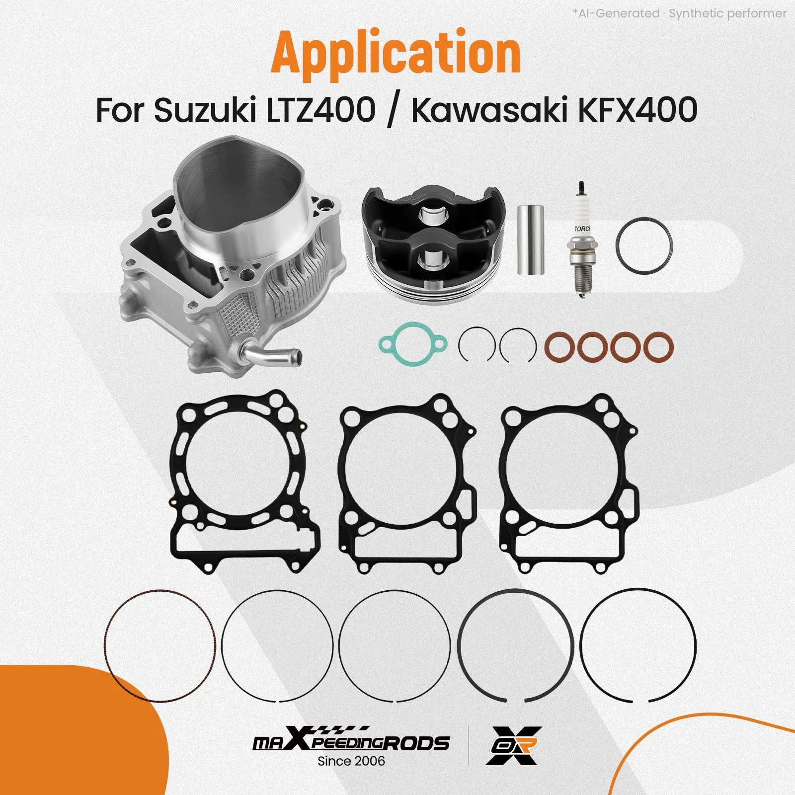 94mm 435cc Big Bore Cylinder Piston Gasket Kit for Kawasaki KFX400 2003-2005
