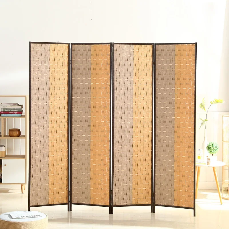 Paper rattan woven screen manufacturers wholesale hotel home entrance partition office movable folding screen splicing