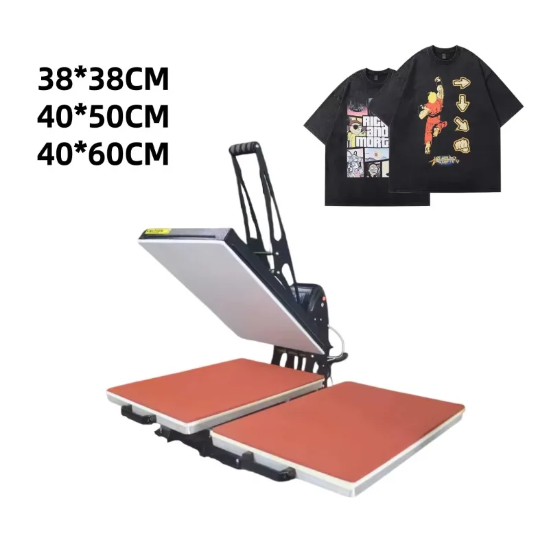 

Термопресс ручной магнитный двухстанционный 38*38 см для сублимационной печати на футболках и одежде