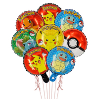 10inch Cartoon Pokemon Round Foil Balloon Pikachu Helium Balloon Wedding Birthday Party Decor Supplies Kids Globos Toy Gifts