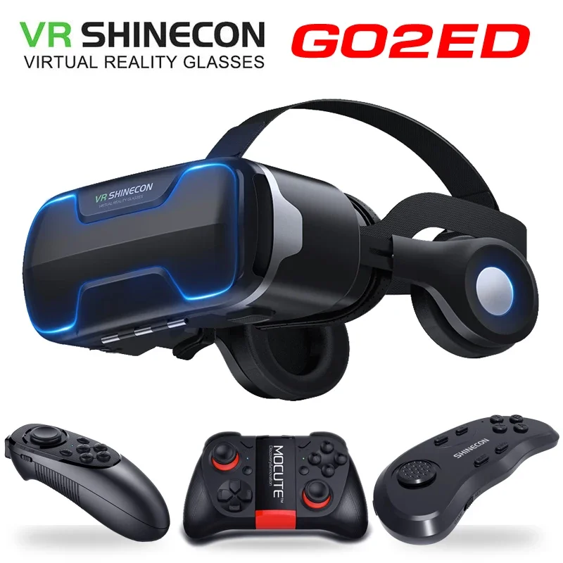 2024 G02ED VR shinecon 8.0 표준 에디션 및 헤드셋 버전, 가상 현실 3D VR 안경, 헤드셋 헬멧 옵션 컨트롤