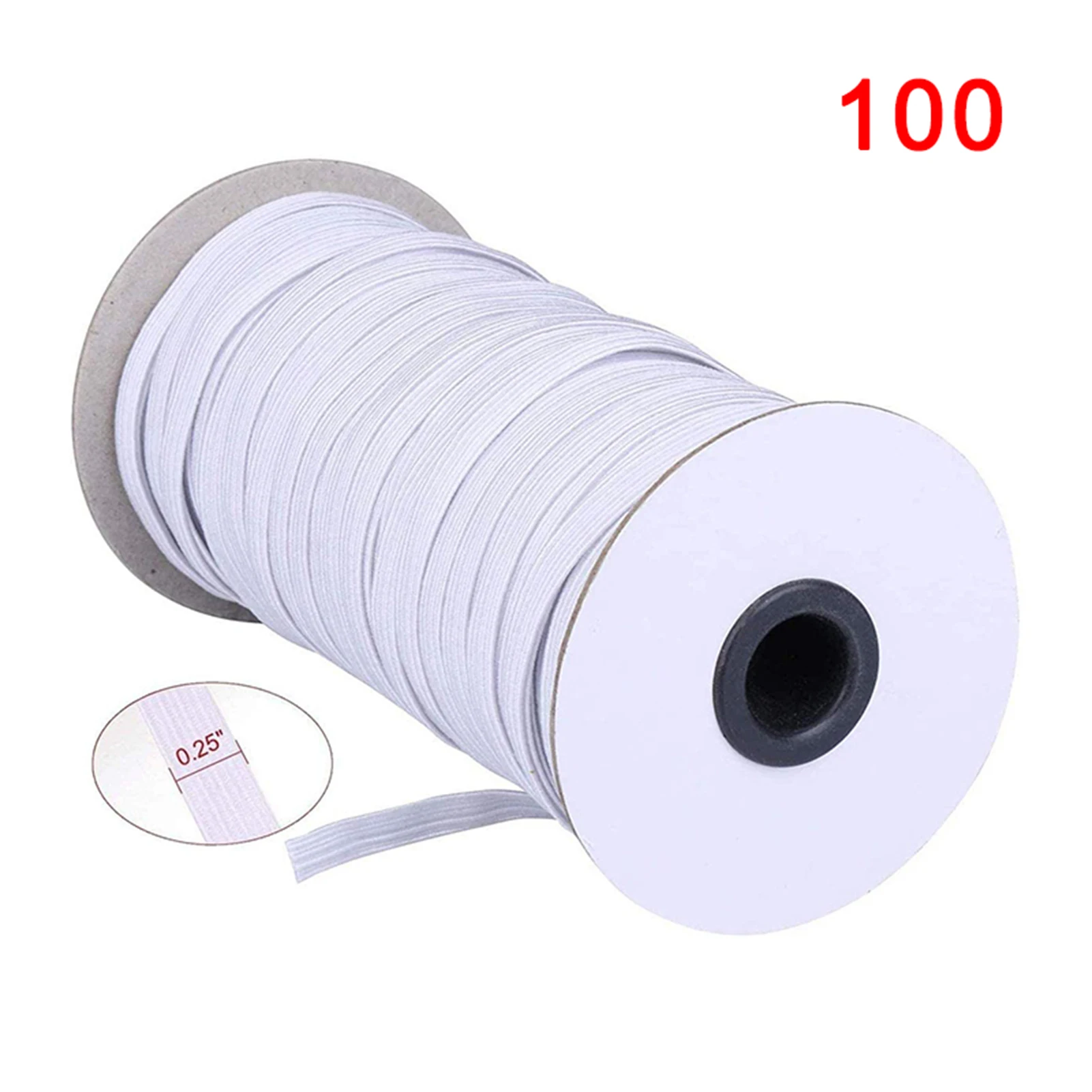 Briaded Elastic Band Rope 70/100/200 Yards Braided Stretch Strap Cord Roll for Sewing and Crafting IMNT