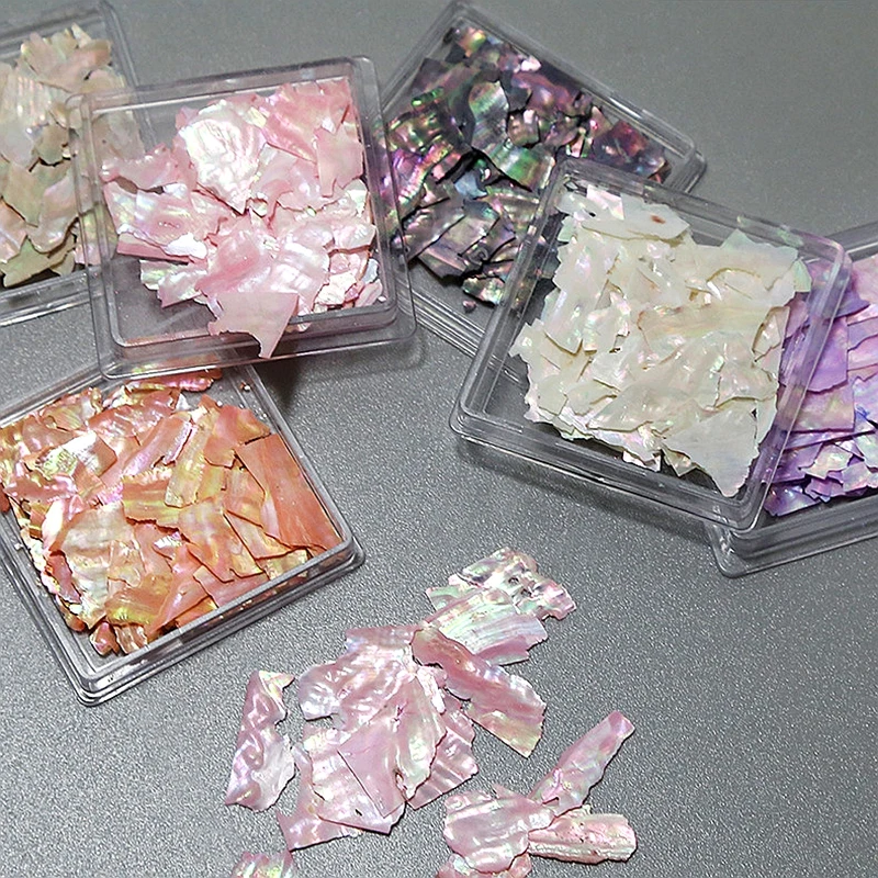 

Irregular Colorful Nails Shell Slice Ultra-thin Natural Abalone Seashell Flakes For Nail Art Decorations Manicure Accessories