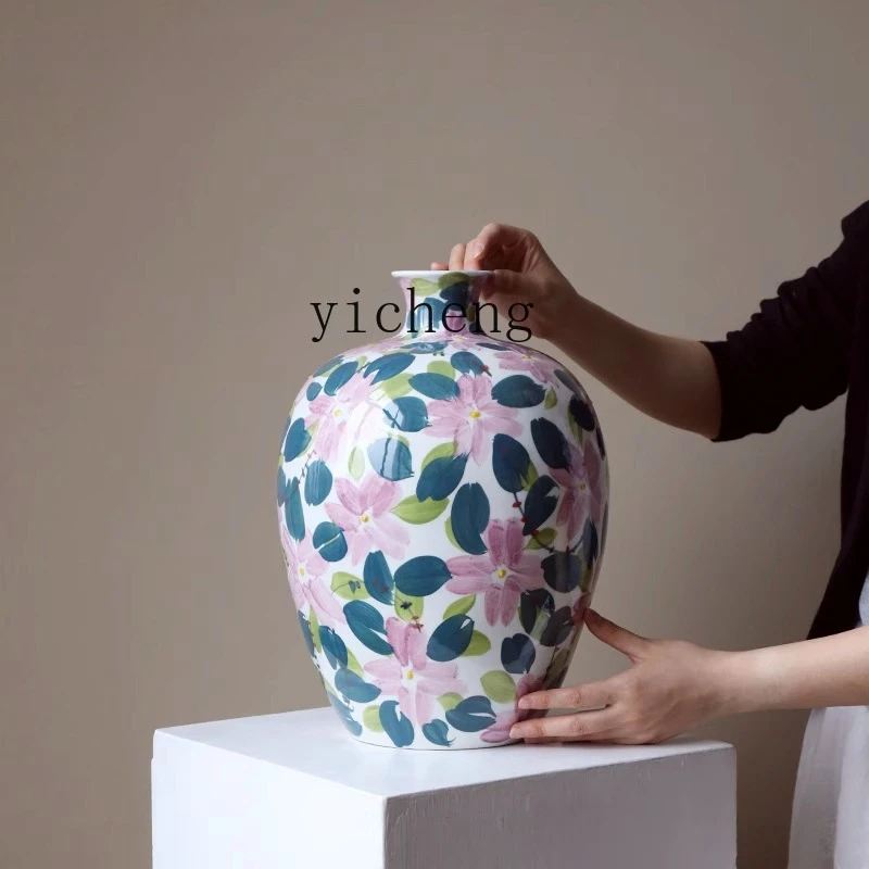 

LSL ceramic vase tabletop ornament is beautiful, the living room flower arrangement looks good in the new home