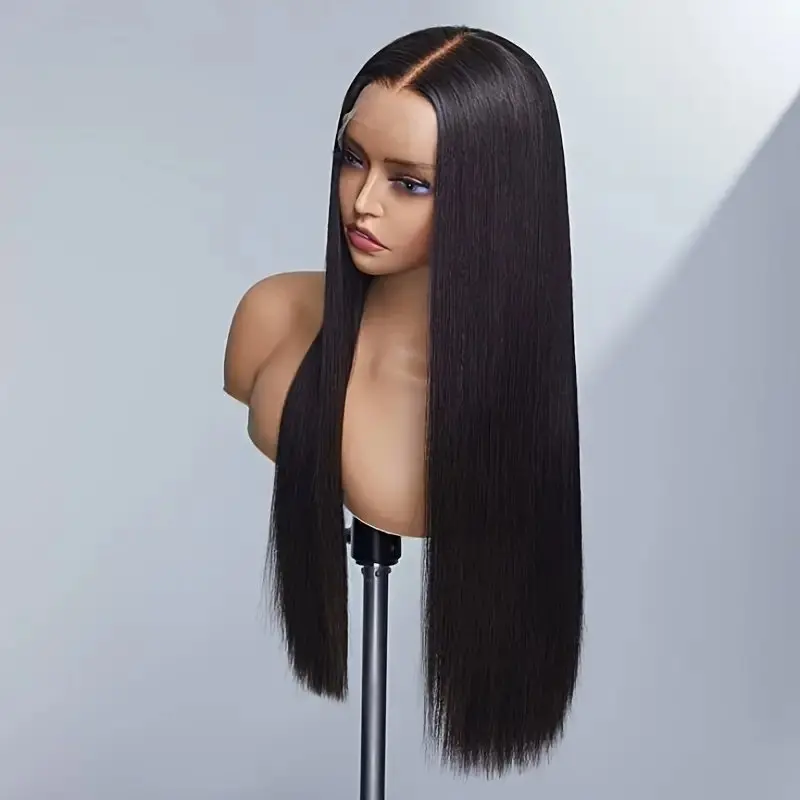 Rosabeauty 13x6 Straight Lace Front Wigs Human Hair Nature color 250% Density Frontal Glueless For Women 30 40 Inch