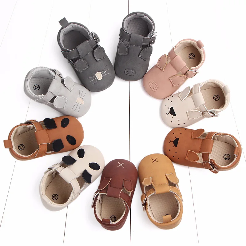 

Baby Walking Shoes Cartoon Animals Cute Baby Anti Slip Learning Shoes Spring New Matte Leather Soft Soled Baby Shoes 0-3Y