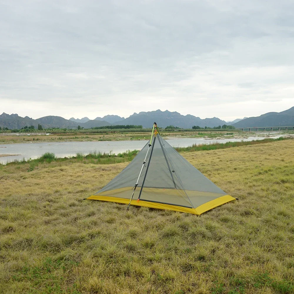 2 Person 40D Silnylon 500g Ultralight Inner Tent Outdoor 4 Season Autumn Camping Tent,Aluminium Alloy 42cm A Shape Extension Rod