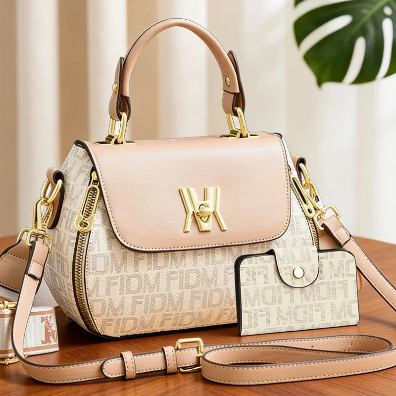 

2-piece women bags set with letter print, apple-shaped bag, shoulder and crossbody bags for shopping, dating and commuting