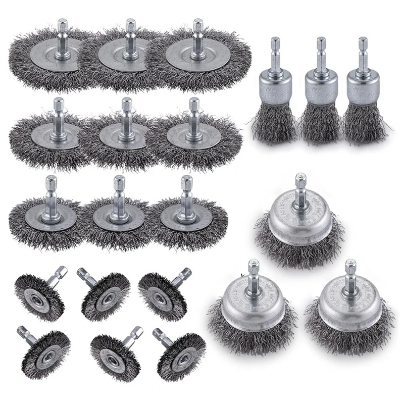 

Wire Brush For Drill Set Abrasive Wire Wheel For Drill 1/4 Inch Hex Shank, Wire Cup Brush For Drill, Drill Wire Brush Set