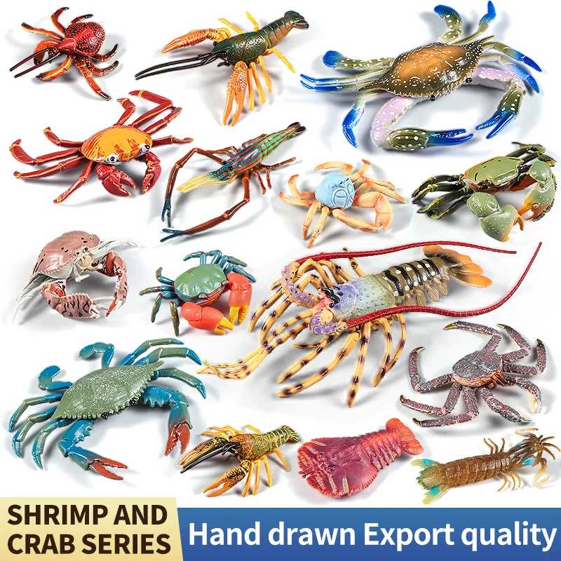 Zabawka symulacyjna dla dzieci - zwierzęta morskie - krab, homar, modele życia morskiego, figurki kolekcjonerskie, zabawka edukacyjna