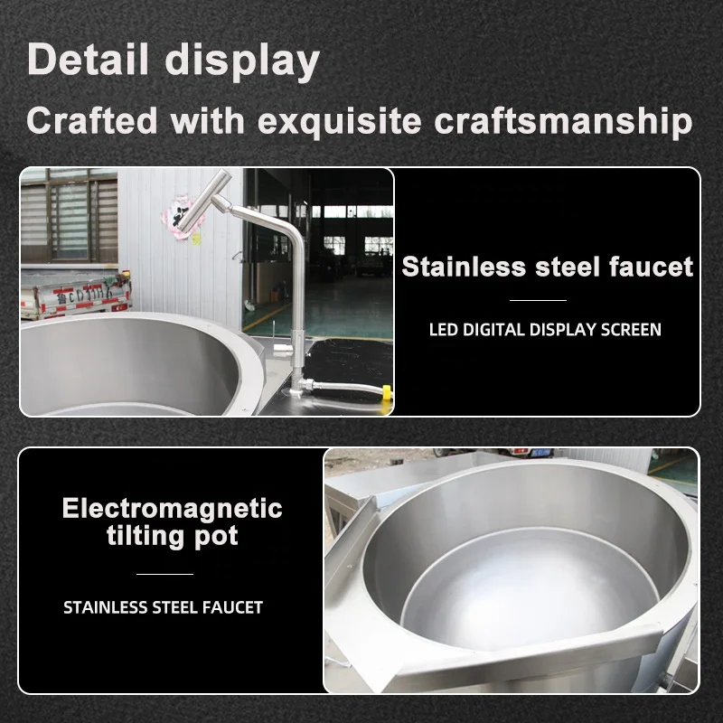 Commercial  Lt Liters Brasing Pan Tilt Skillet Industrial Boiling Frying Braising Pan Induction Tilting Bratt Pan