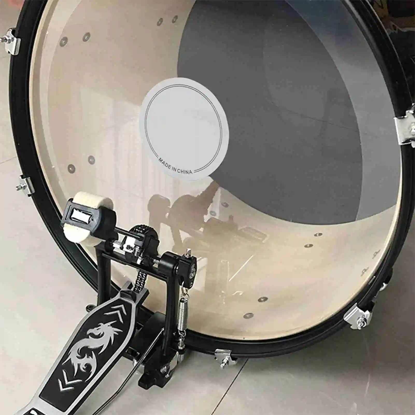 2Pcs Drum Patch Easy Application PET Single Pedal Drumhead Patches for Bass Drum Percussion Instrument Drumhead Patch Protectors
