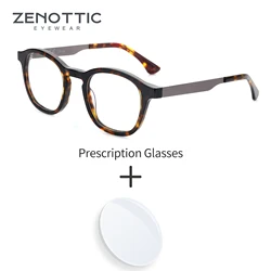 ZENOTTIC  Acetate Prescription Glasses Round Progressive Optical Eyewear For Men Women Anti Blue Light Myopic Eyeglasses