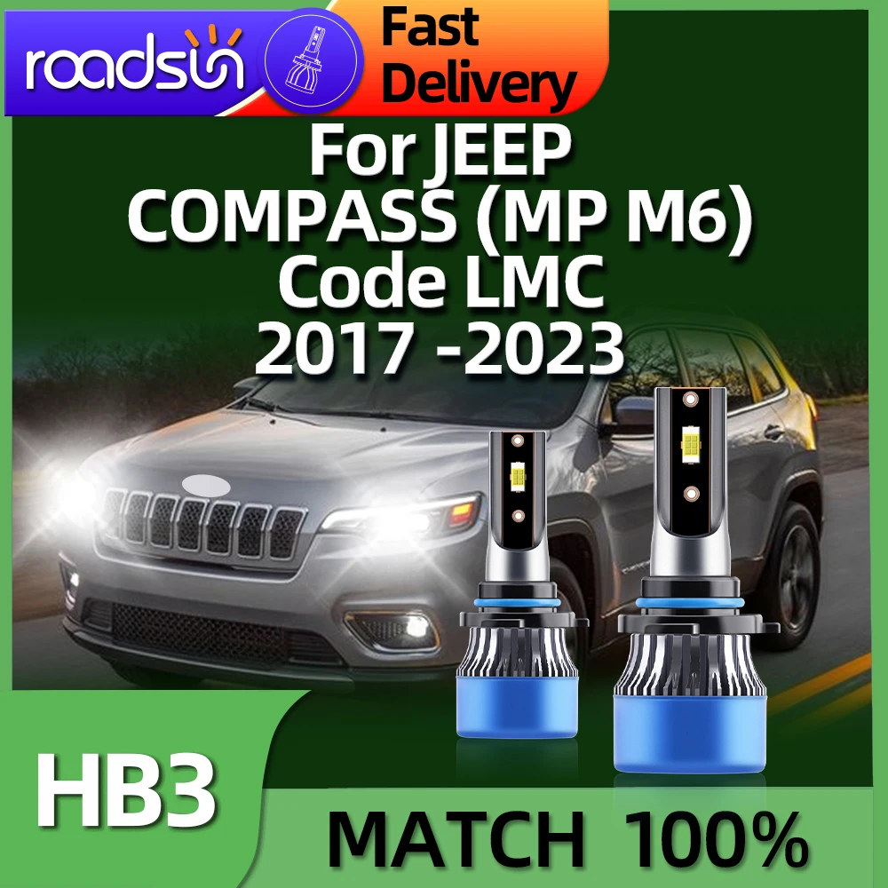 30000LM Led Car Headlights HB3 3570 CSP Lamp 6000KFor JEEP COMPASS (MP M6) Code LMC 2017 2018 2019 2020 2021 2022 2023