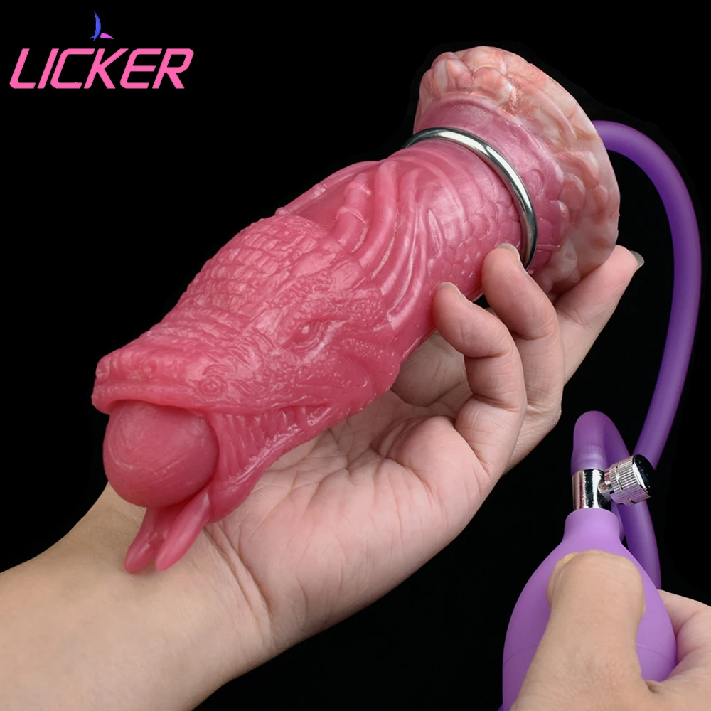 

LICKER Fantasy Dragon Pneumatic Ovipositor Anal Plug Inflatable Lay Eggs Dildo Toy For Women Masturbator Vaginal Massager Adults