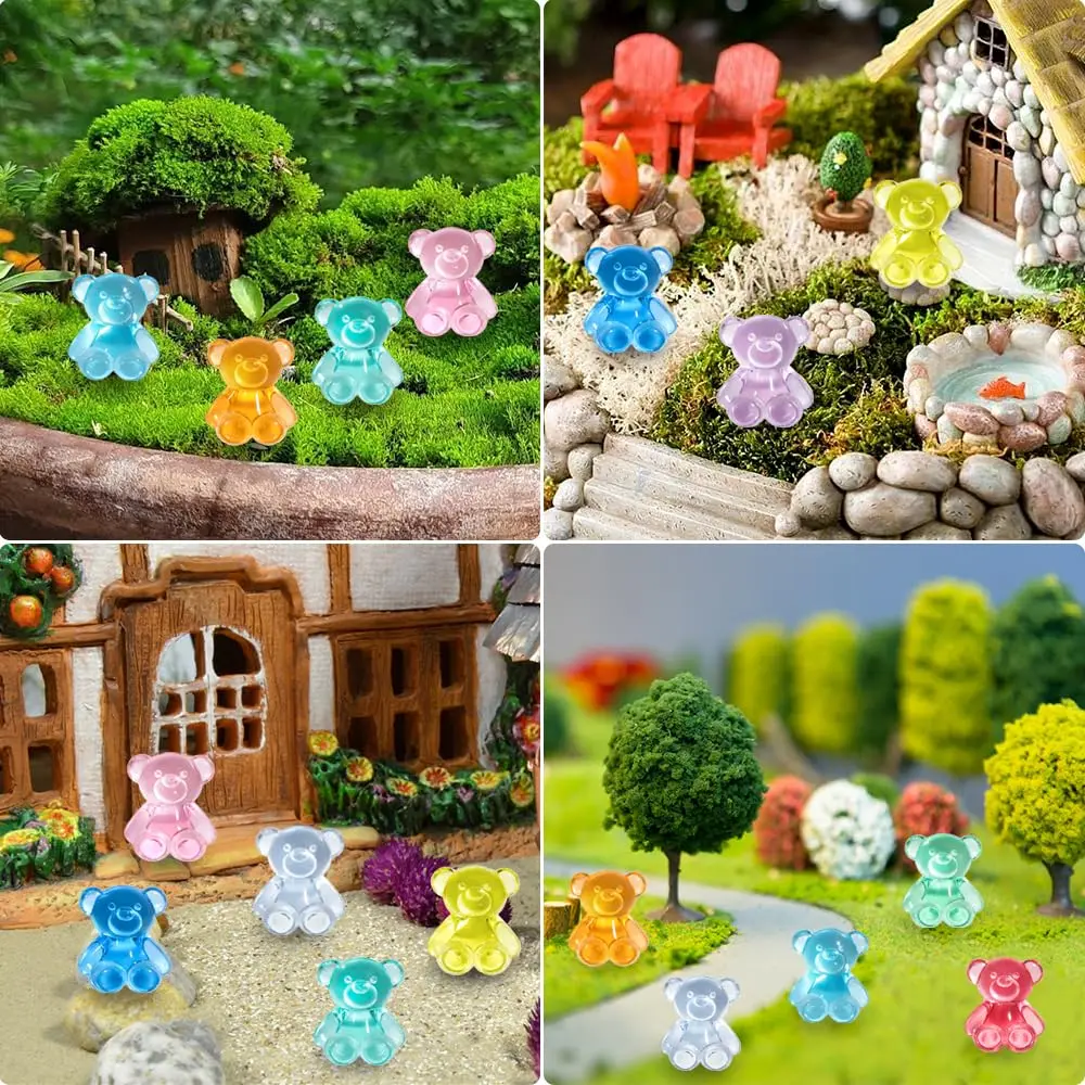 20/50 قطعة لطيف صغير الراتنج الدببة مصغرة الدب الحيوانات الصغيرة أرقام DIY بها بنفسك الجنية حديقة زهرية حشو حاوية زجاجية ديكور #4