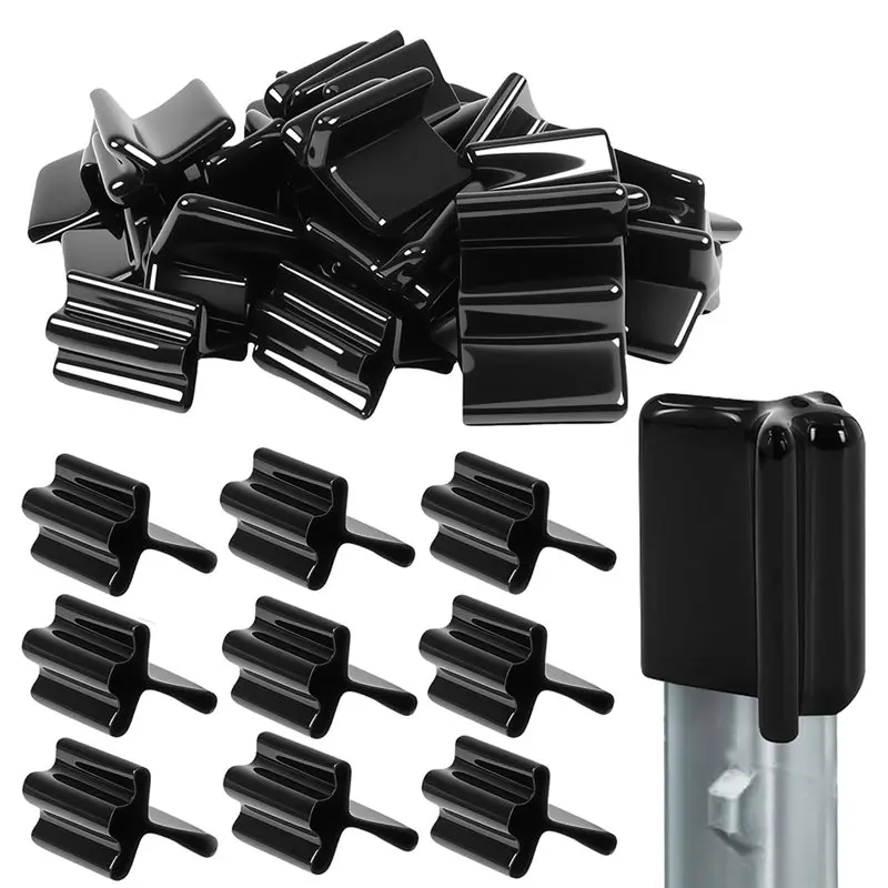 BAAG-Czarne nakładki na słupki T z winylu, 50 sztuk, bezpieczne nakładki na słupki T, wykończenie słupka T, bezpieczna osłona słupka T