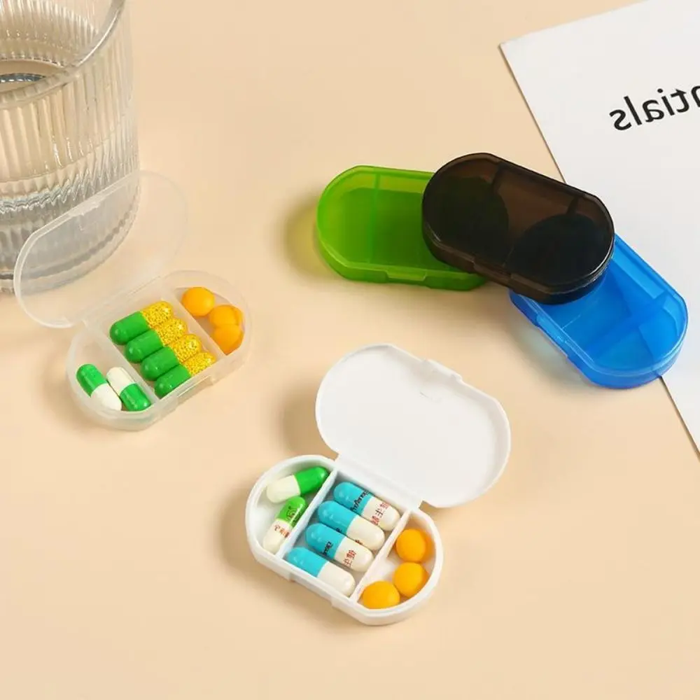 Three Compartments Mini Pill Box Moisture-proof Transparent Travel Medicine Organizer Portable Convenient Small Medicine Box