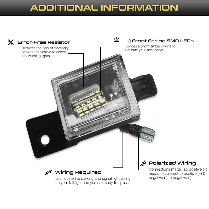 ل تشيفي سيلفرادو 2014-2022/جي إم سي سييرا 2015-2021 كولورادو 2 قطعة LED رقم ترخيص السيارة لوحة ضوء رقم لوحة مصباح استبدال #2