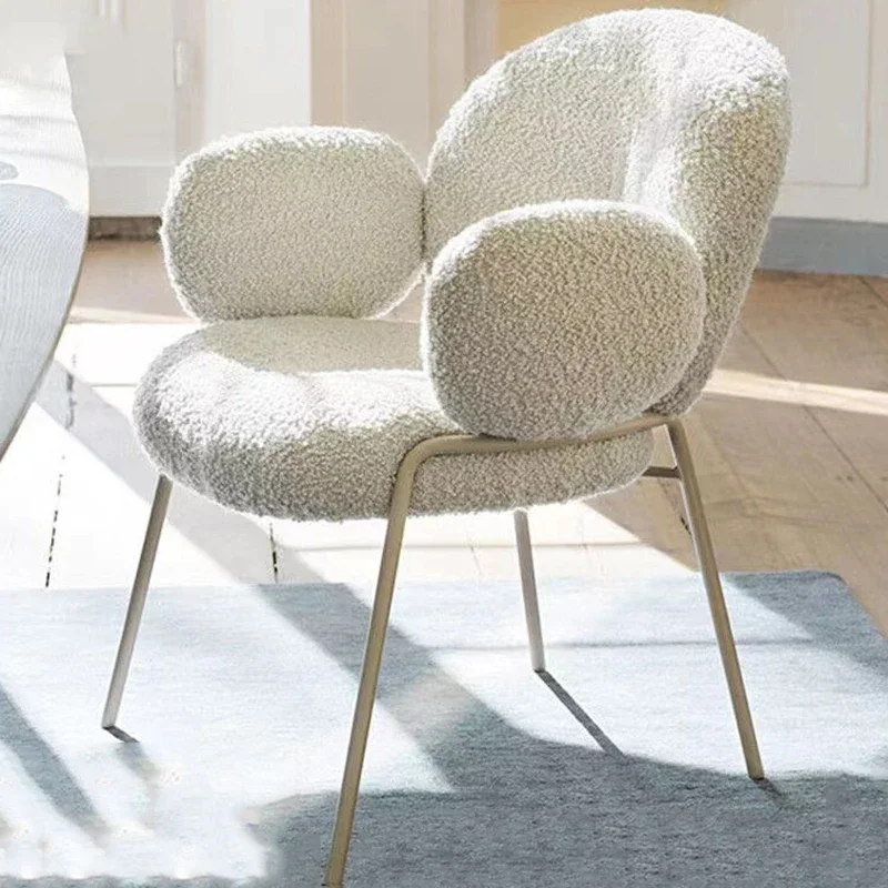 Ergonomic Chair White Arm High Balcony Living Room Chairs Vanity Luxury Cadeiras Para Mesa De Jantar Nordic Furniture