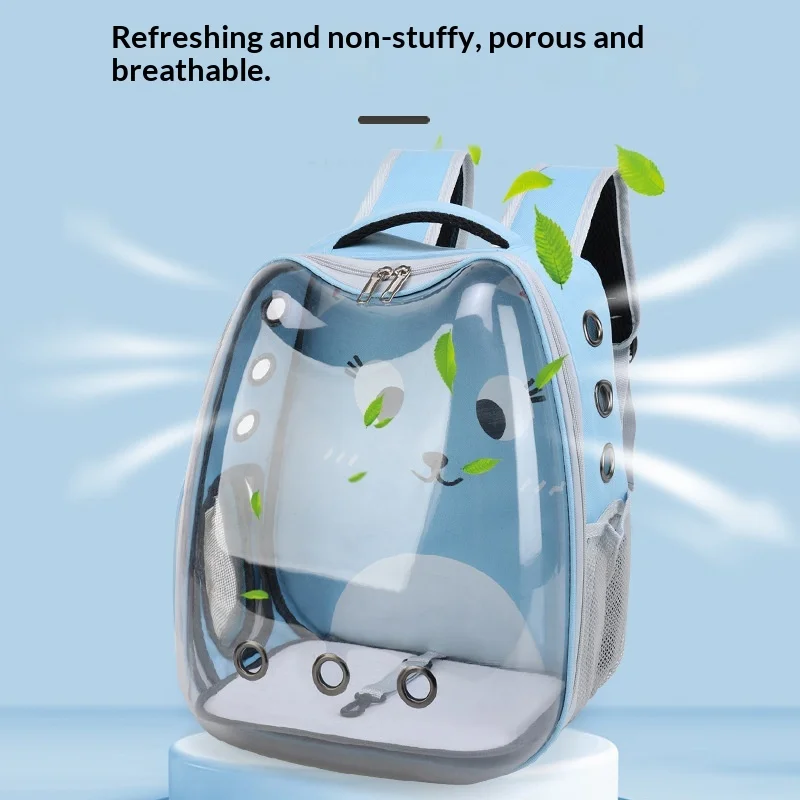Mochila transportín transparente para gatos y perros, doble correa - imagen 2