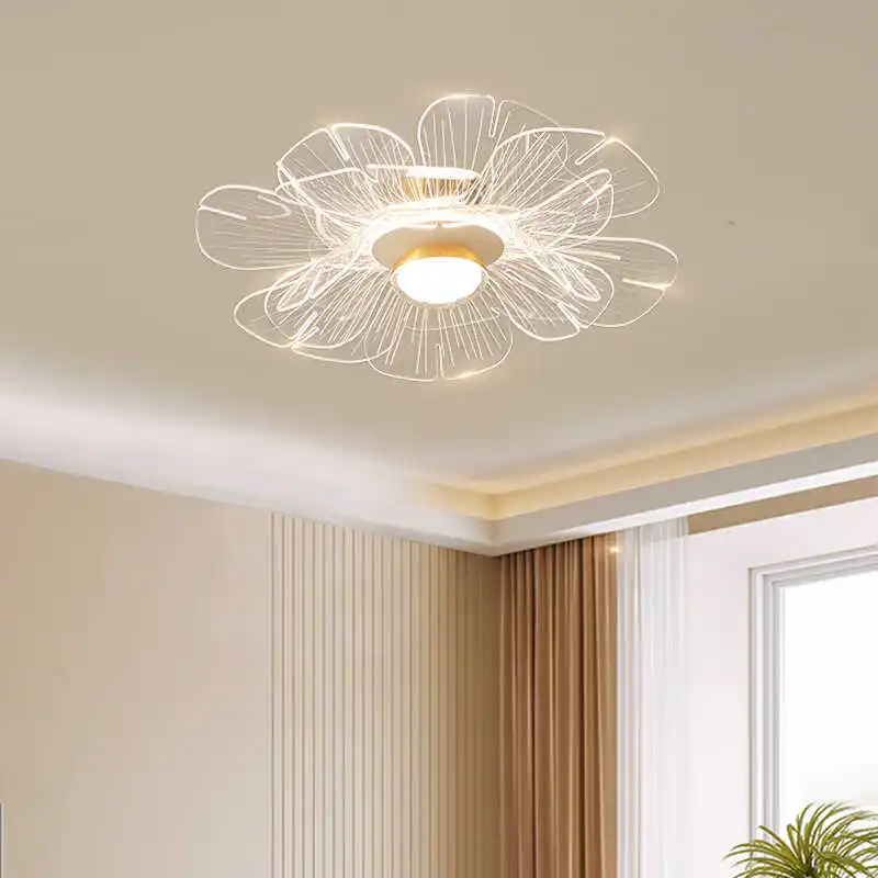 

Light luxury flower chandelier creative art bedroom restaurant lamp minimalist petal bar table lamp cream wind mountain lamp