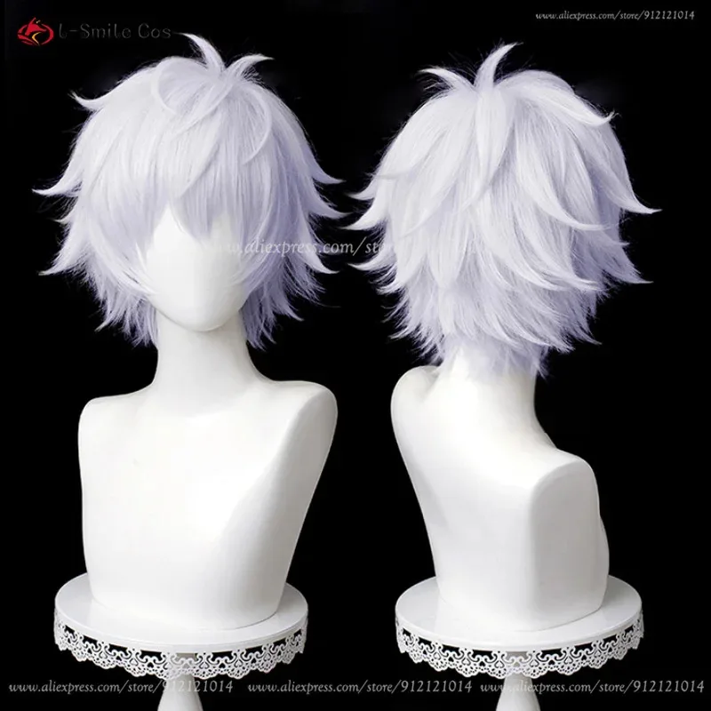 Anime Gojo Satoru Suguru Geto Ieiri Shoko Cosplay plata púrpura/negro/marrón pelo sintético resistente al calor + gorro de peluca