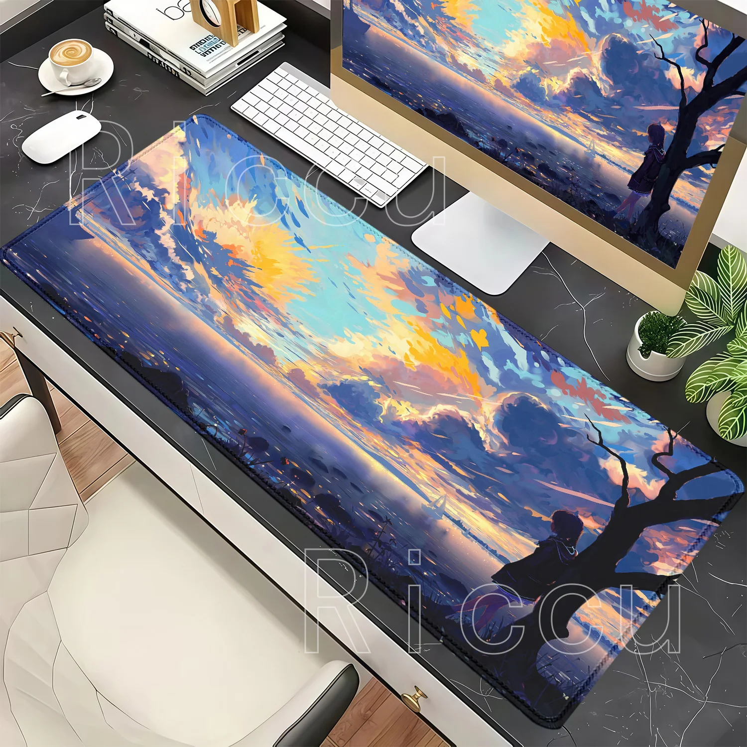 Anime Girl Scenery XXL Rubber Gaming Large Mouse Pad Computer Offices Accessories Mousepad Keyboard HD Printing Office Desk Mat