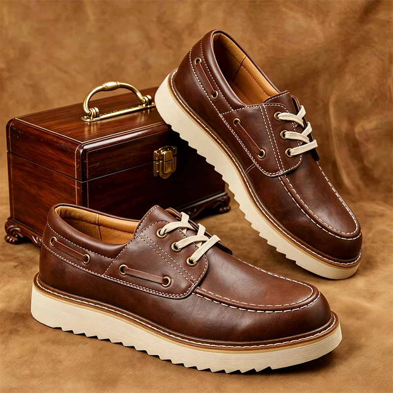 Vintage Leatherwork - Sepatu Kasual Pria Vintage Kulit Sapi