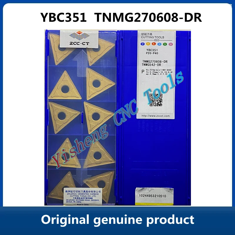 

Free Shipping Original ZCC CT CNC cutting tools YBC351 TNMG270608-DR carbide inserts cutters blade