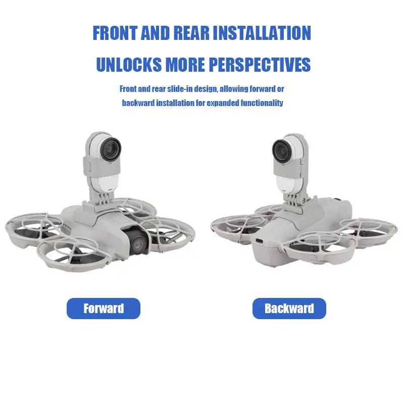 VOLODYMYR สําหรับ DJI Neo Mount Adapter ผู้ถือกล้อง Shock-proof ขยายขาตั้งสําหรับ Insta360 GO 3/Insta 360 GO 3S