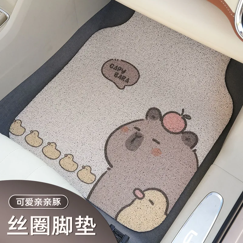 

Capybara Car Floor Mats Cartoon Car Universal Floor Mats Can Be Cut and Stain-resistant and Wear-resistant Wire Ring Floor Mats