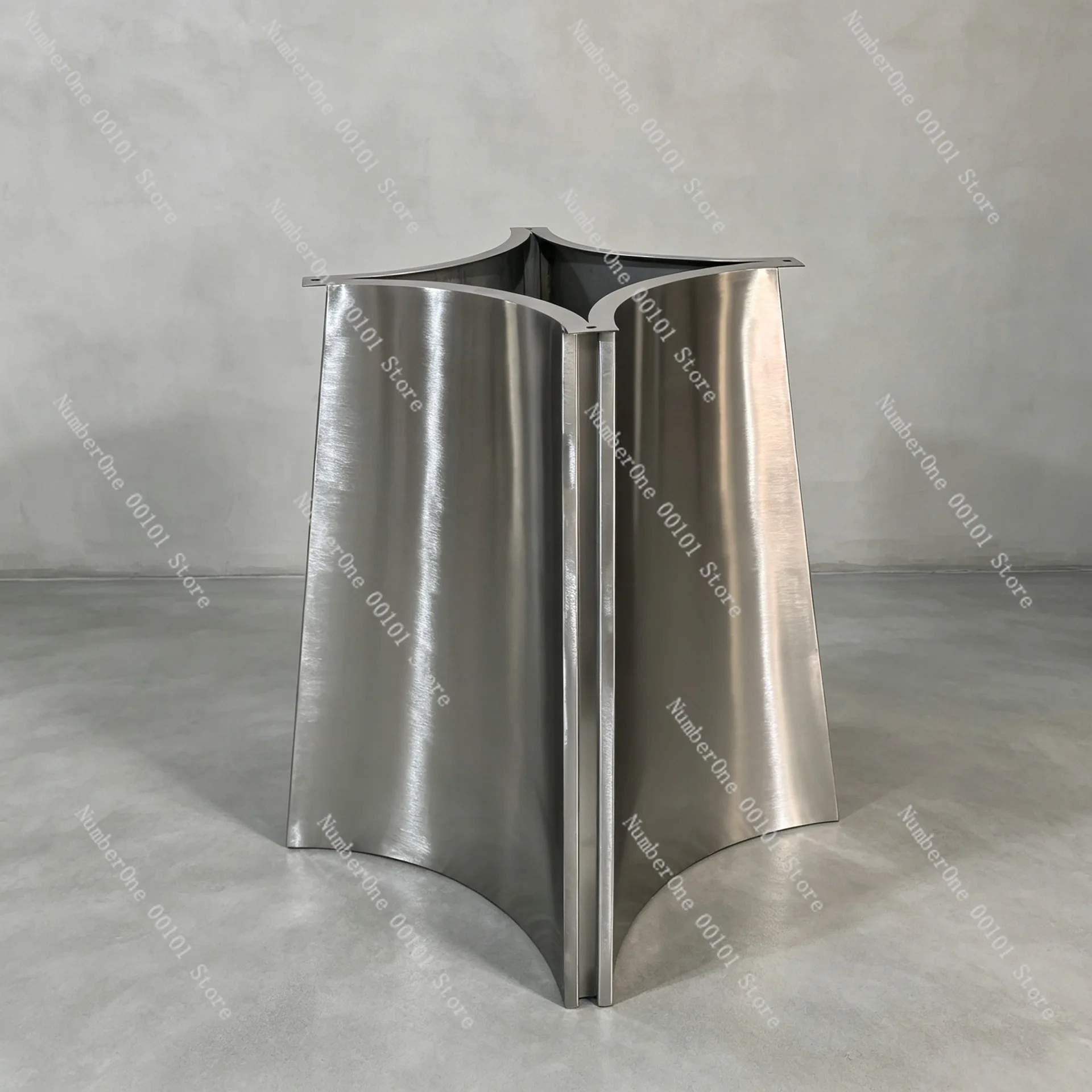 Vintage-style stainless steel round table legs - table base support for marble, glass, and sintered stone tabletops