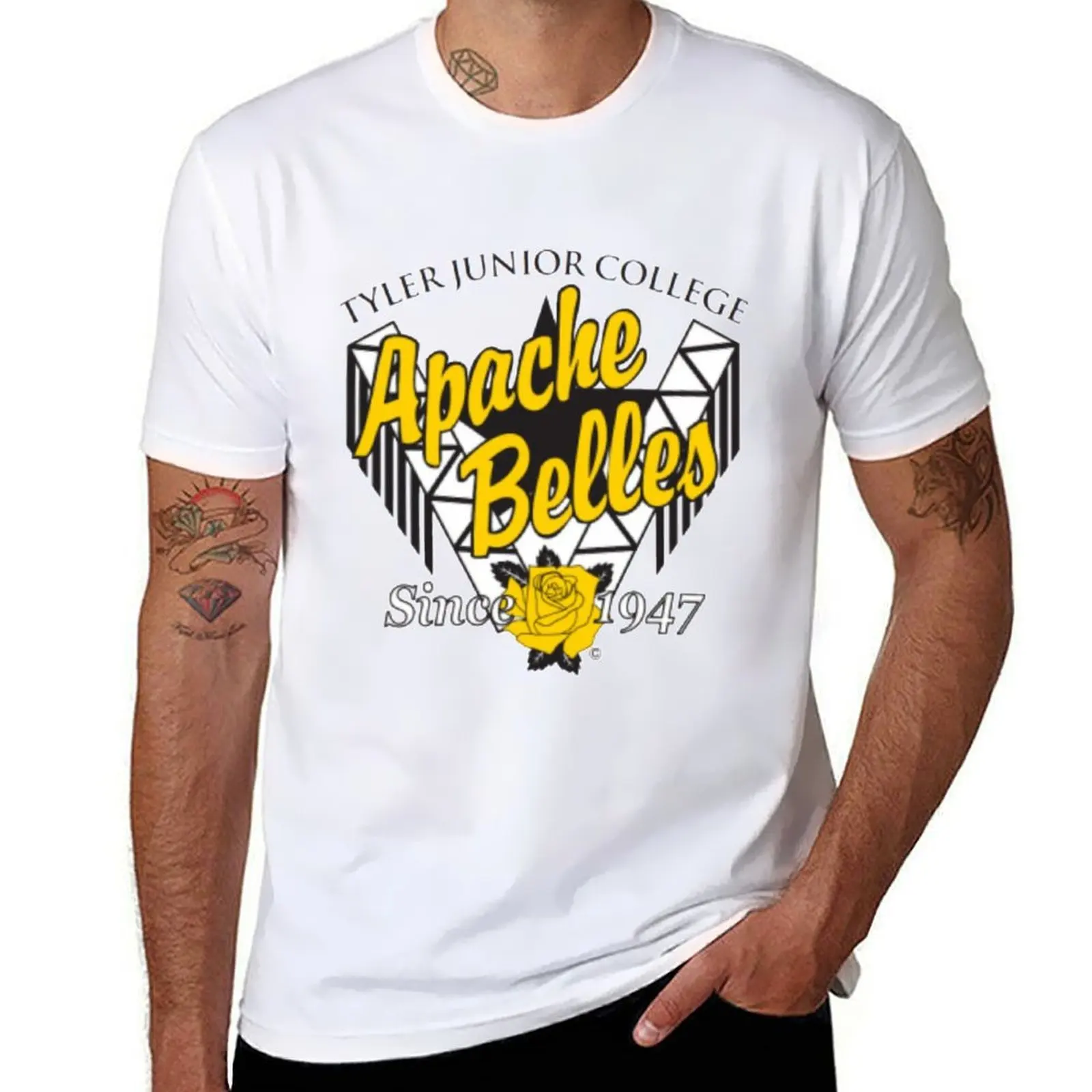 

Apache Belles Logo T-Shirt man t shirt heavy cotton black cotton t-shirt plain for man package T-Shirt