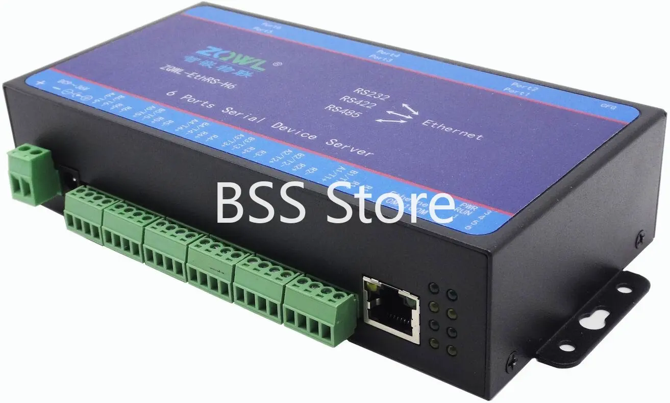 

6 Serial Port Server/RS232/RS485/RS422 to Network/Modbus TCP/RTU module sensor