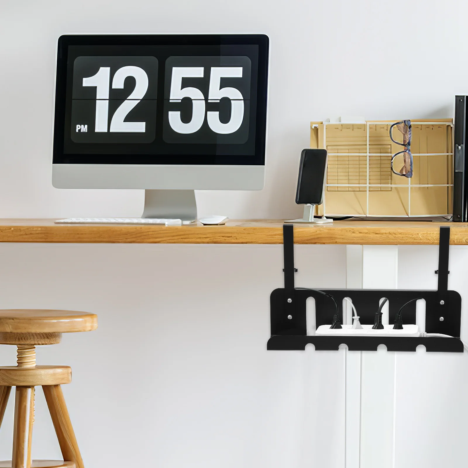 رف كابل حديدي لإدارة الكابلات تحت المكتب، منظم سلك درج مكتب قابل للفصل لإدارة أسلاك الكمبيوتر والهواتف اللوحية