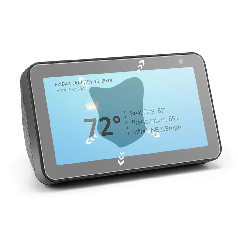 A13E-واقي شاشة زجاجي لفيلم Echo Show 5 من الزجاج المقسى الشفاف للخدش #3